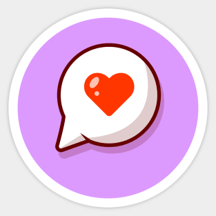 Speech Bubble Love Cartoon Vector Icon Illustration (4) Sticker